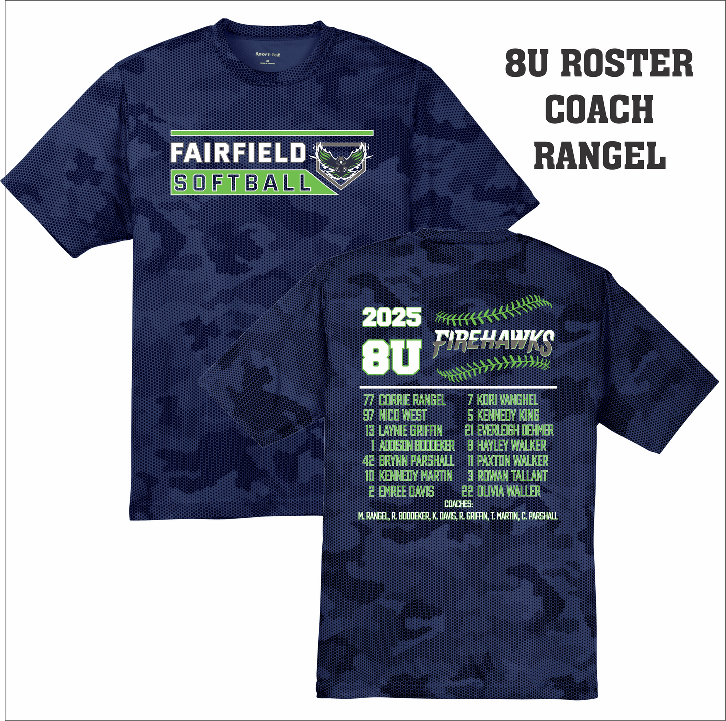 2025 Fairfield Firehawks Roster Shirt
