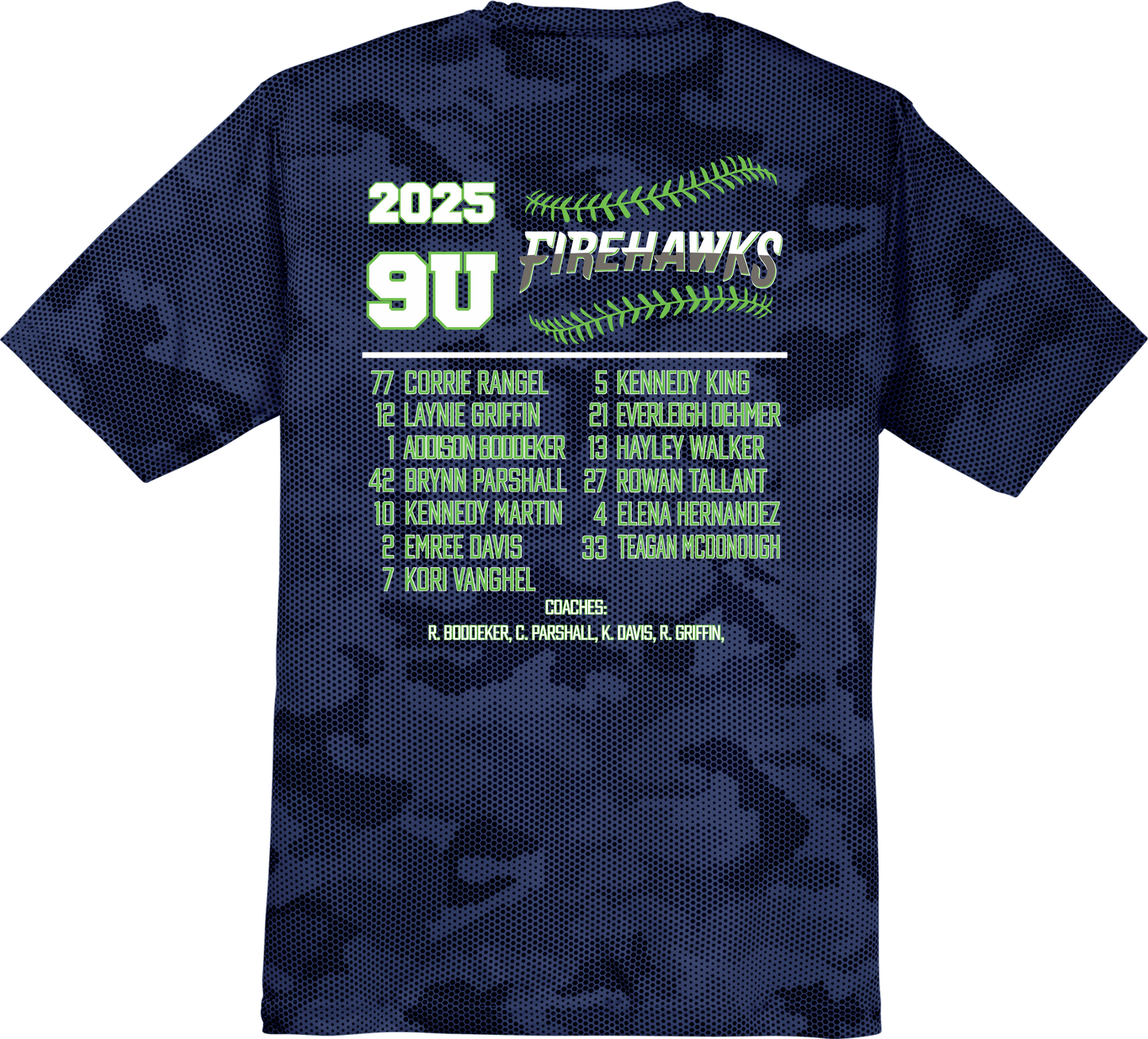 2025 Fairfield Firehawks Roster Shirt