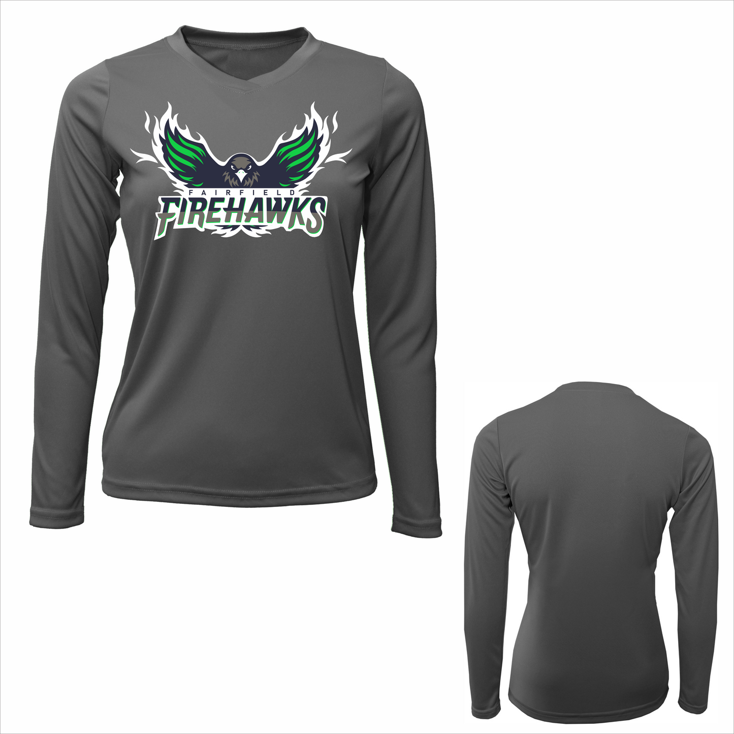 FSA LADIES FAIRFIELD FIREHAWKS LONG SLEEVE DRIFIT FLYING HAWK LOGO