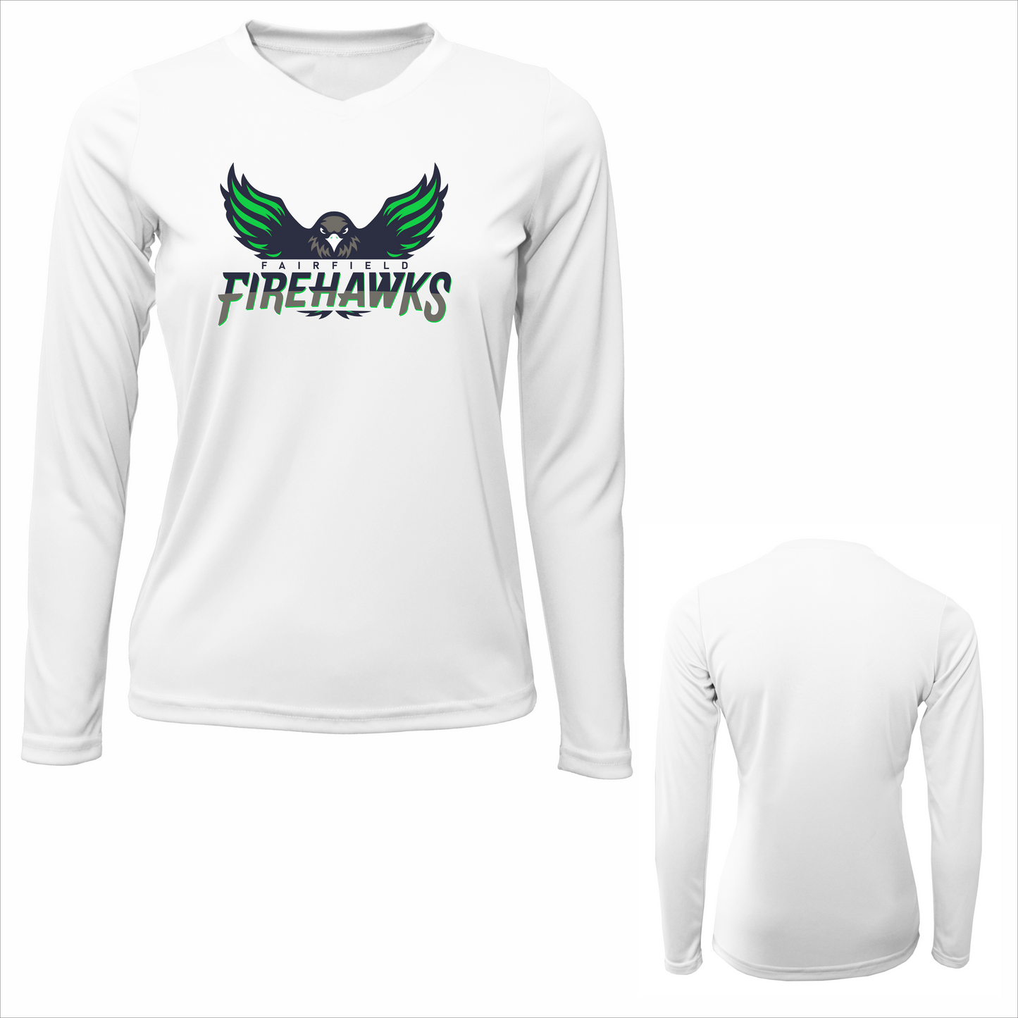 FSA LADIES FAIRFIELD FIREHAWKS LONG SLEEVE DRIFIT FLYING HAWK LOGO