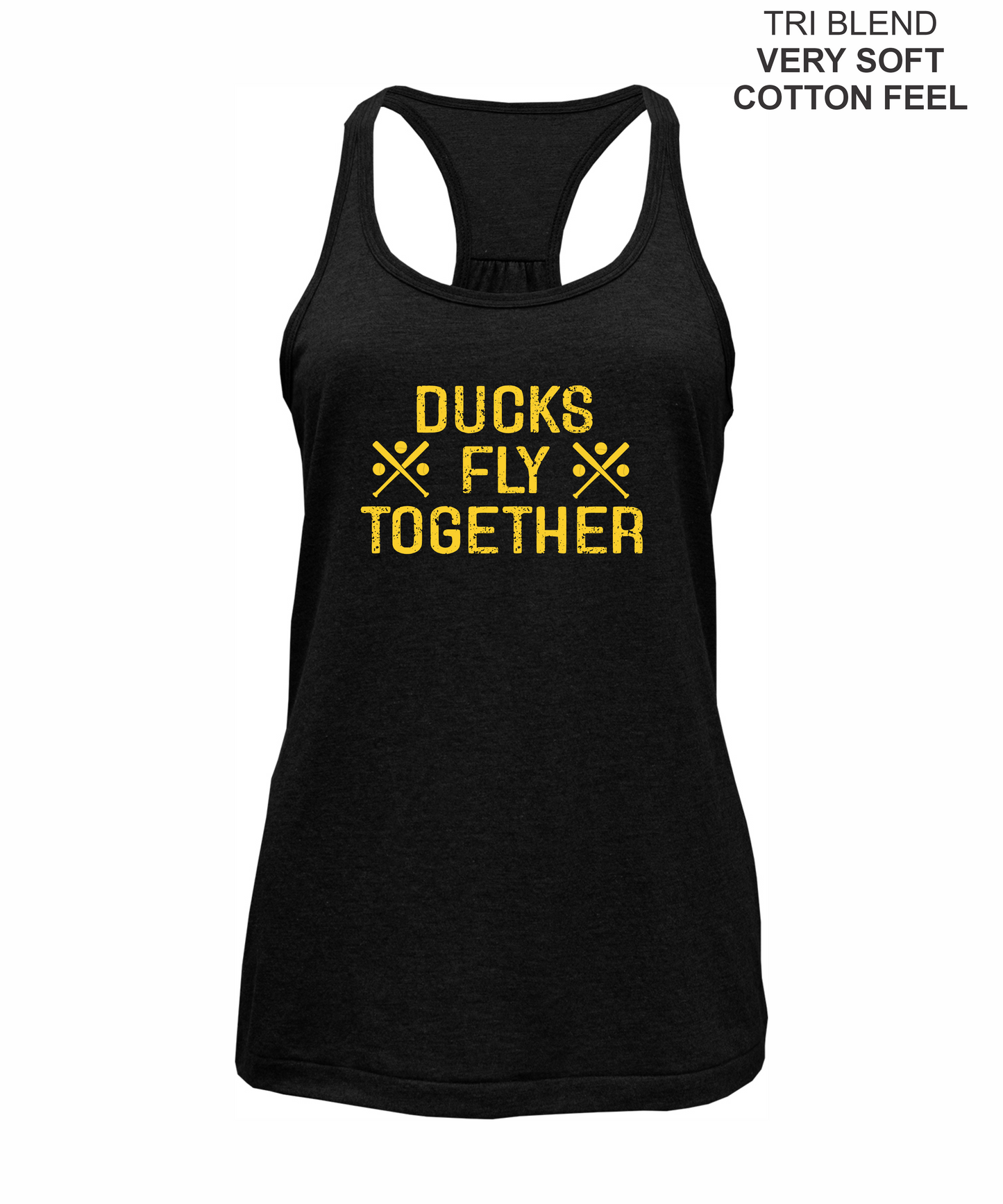 TRI BLEND LADIES TANK - DUCKS FLY TOGETHER