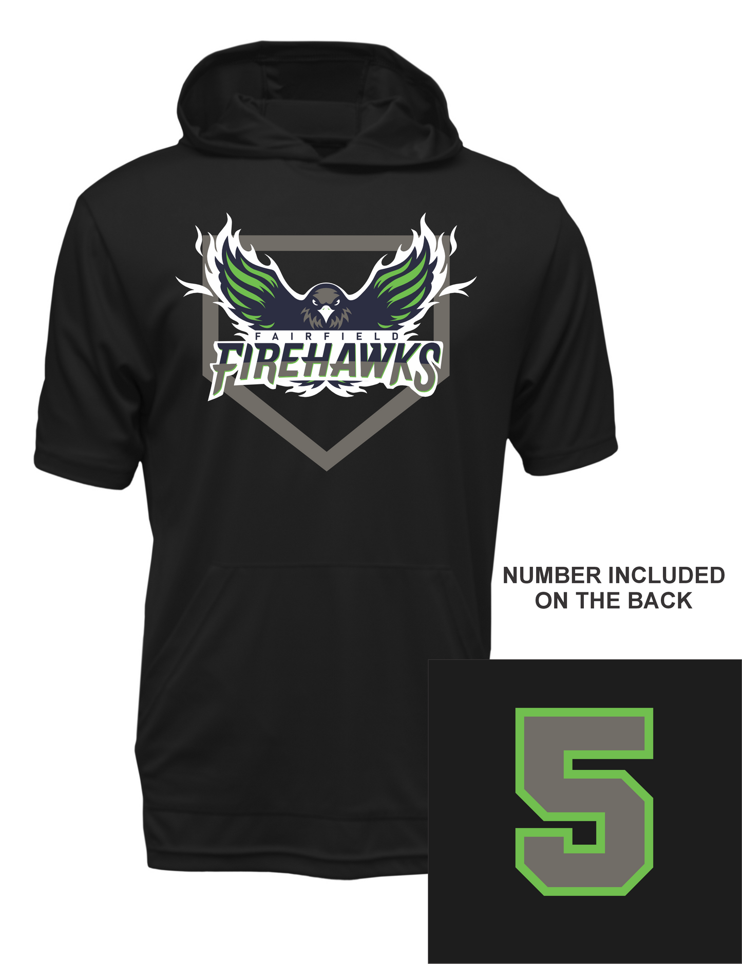 Firehawks Cooling Performance Hooded Tee w/ Pocket