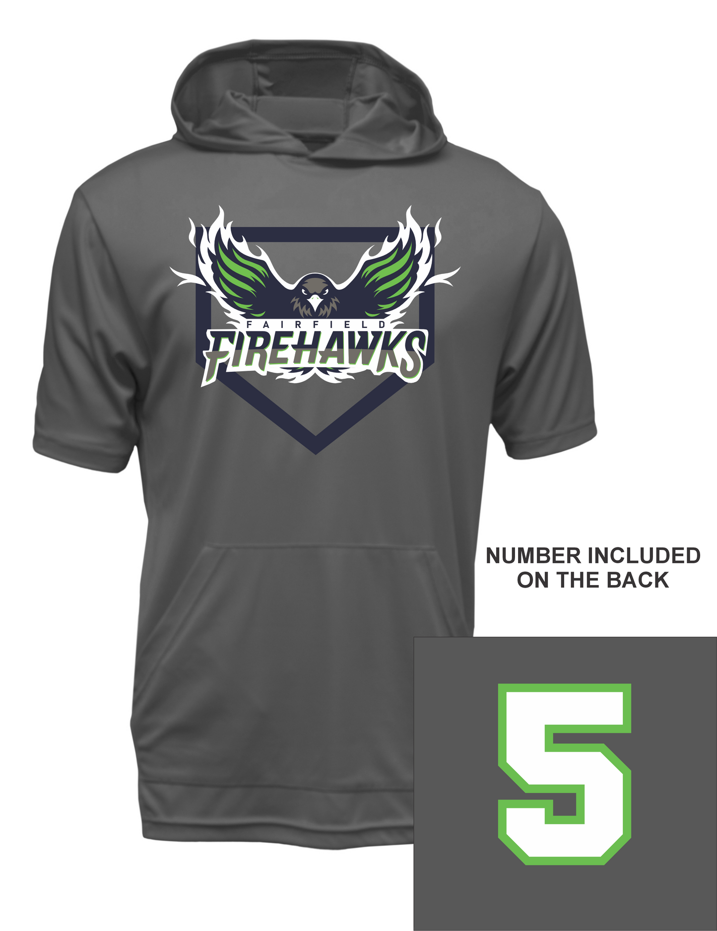 Firehawks Cooling Performance Hooded Tee w/ Pocket