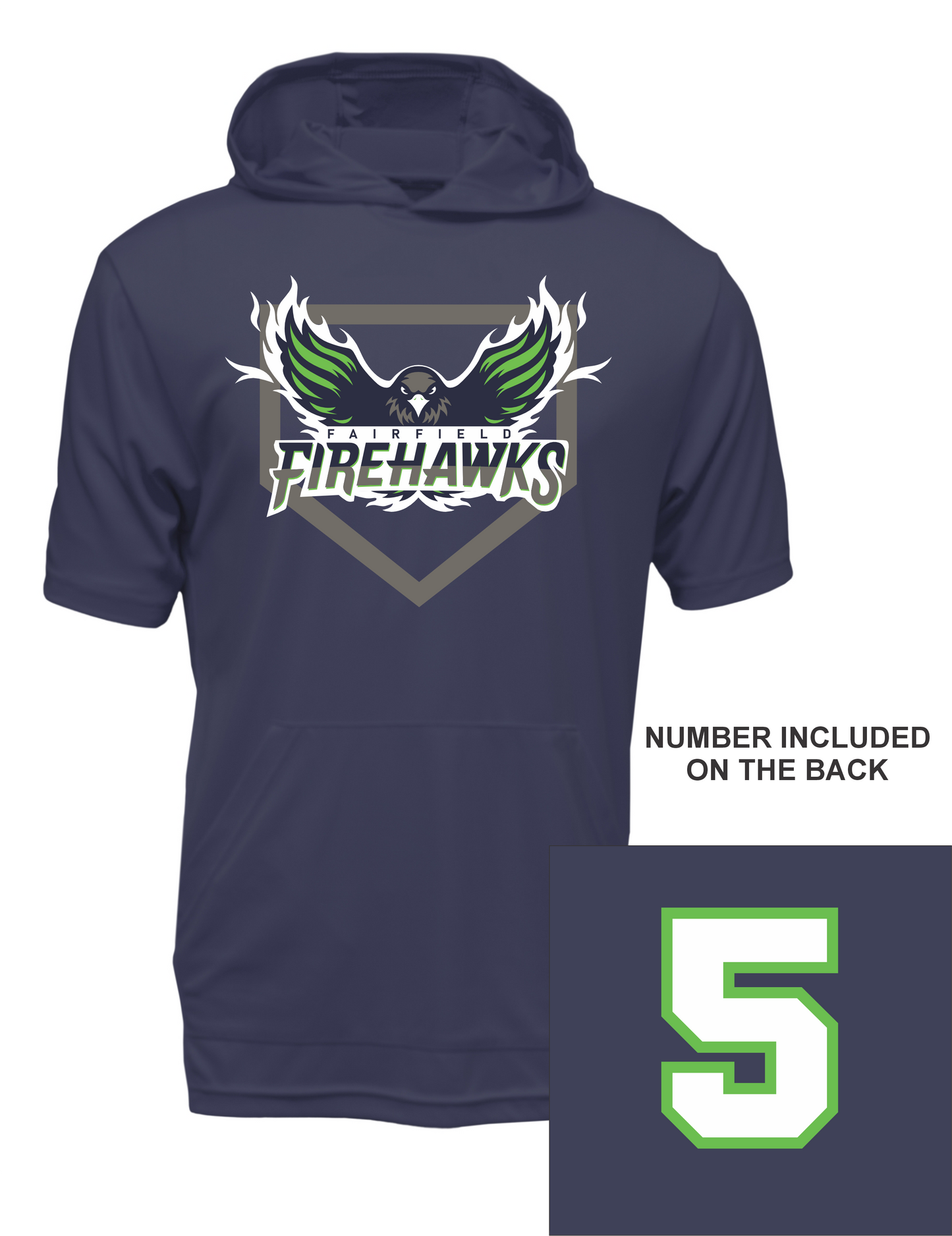 Firehawks Cooling Performance Hooded Tee w/ Pocket