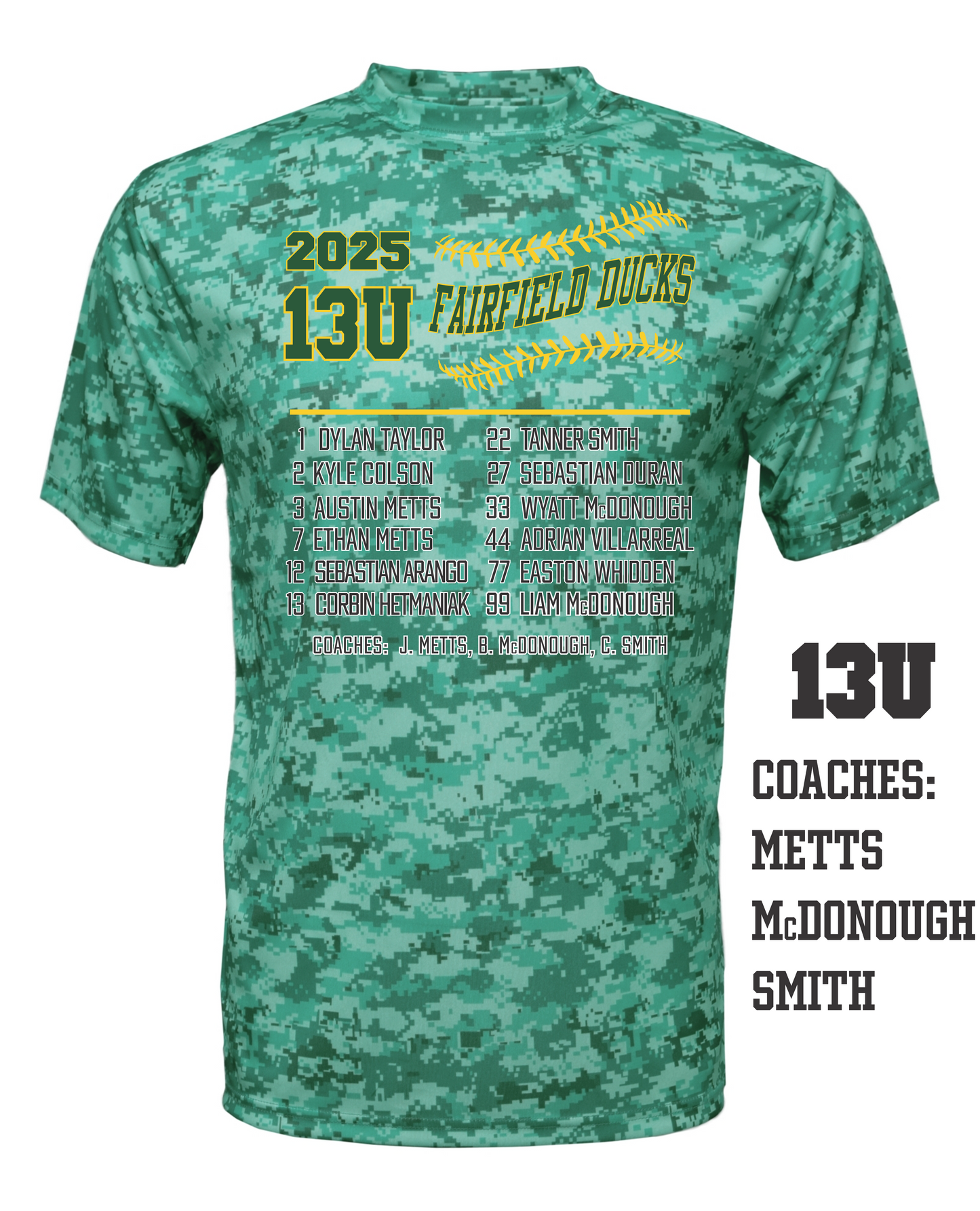 2025 Fairfield Ducks Roster Shirt