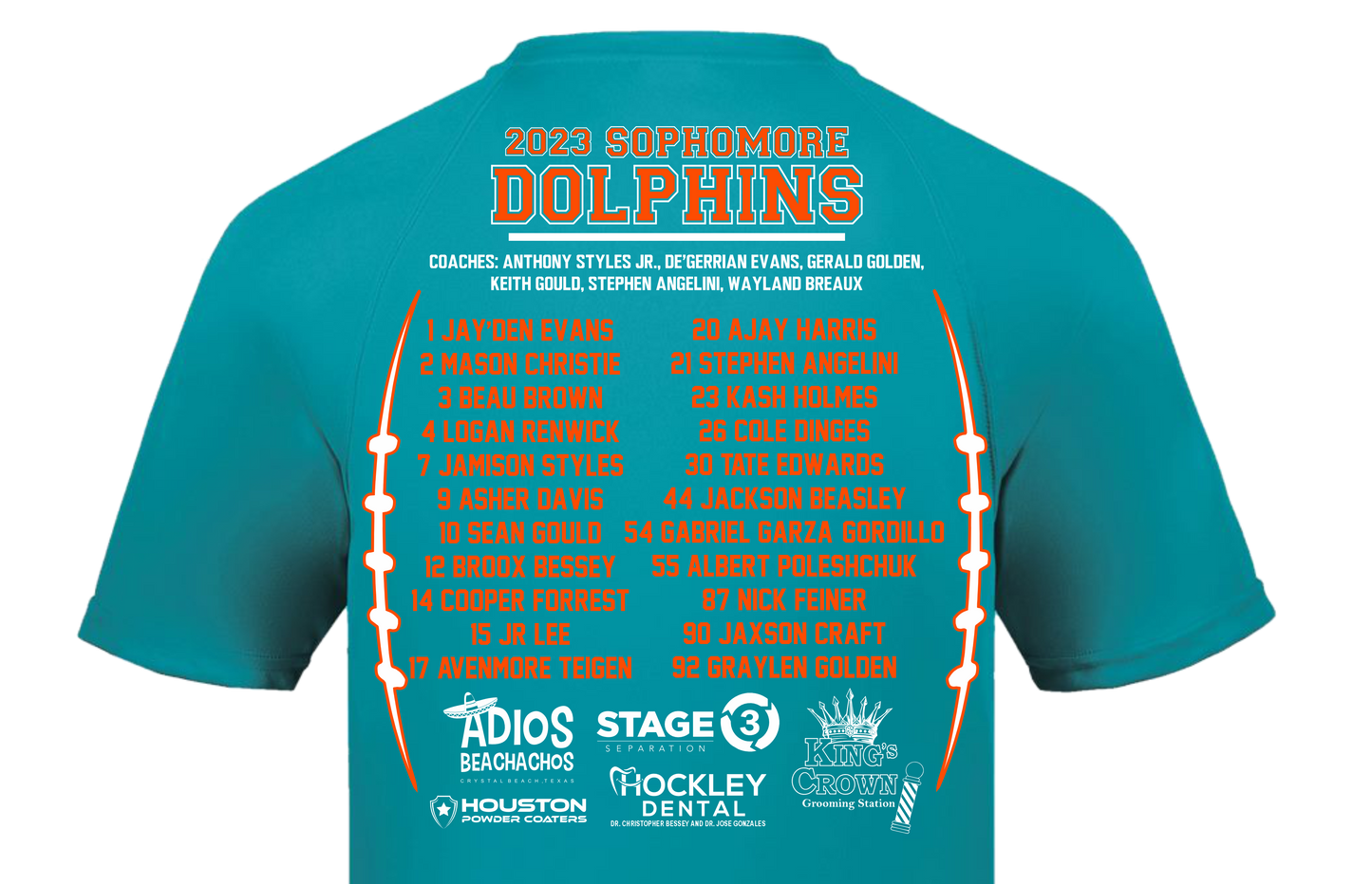 CFSA Dolphins Sophomore Roster Shirt 2023