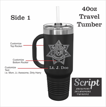 Custom HCSO 40oz Travel Tumbler with  Punisher