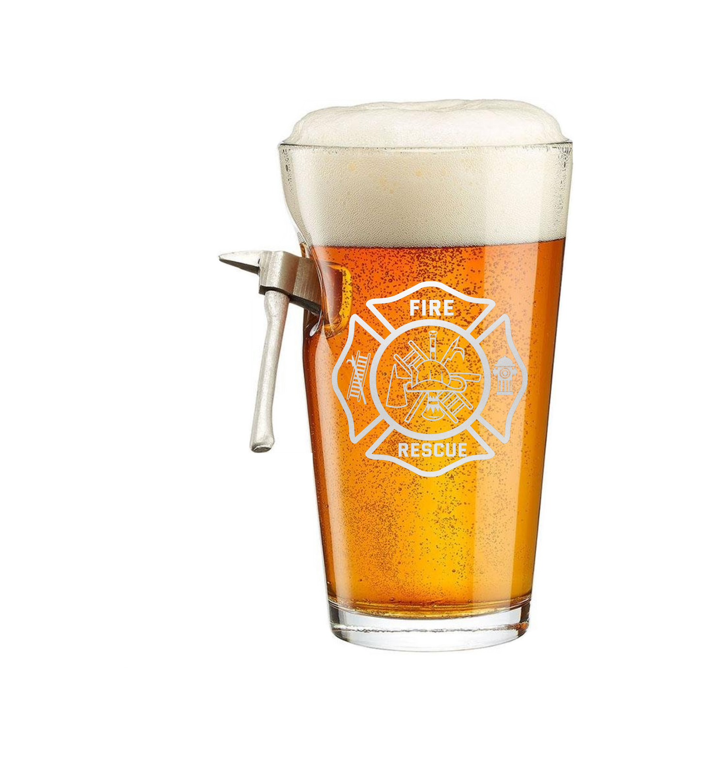 16oz Pint Maltese Cross with Fire AXE