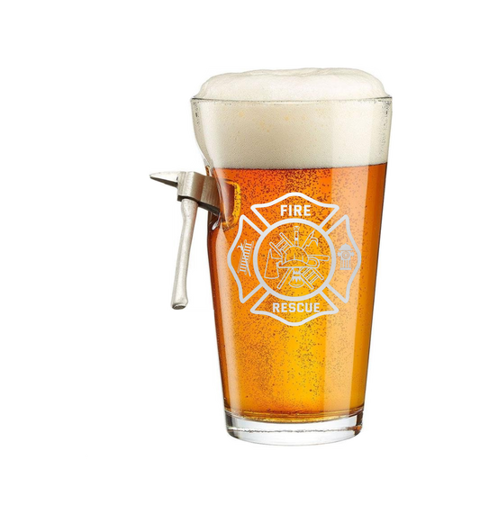 16oz Pint Maltese Cross with Fire AXE