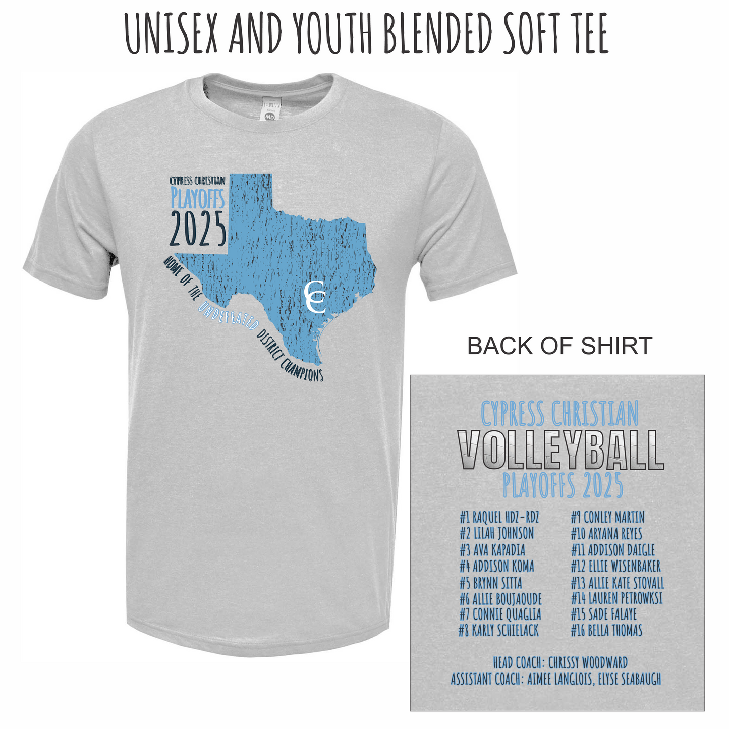 Cypress Christian Volleyball PlayOff  Shirt