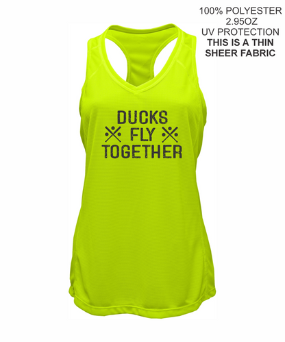 Ladies Grid Singlet Tank Top- DUCKS FLY TOGETHER