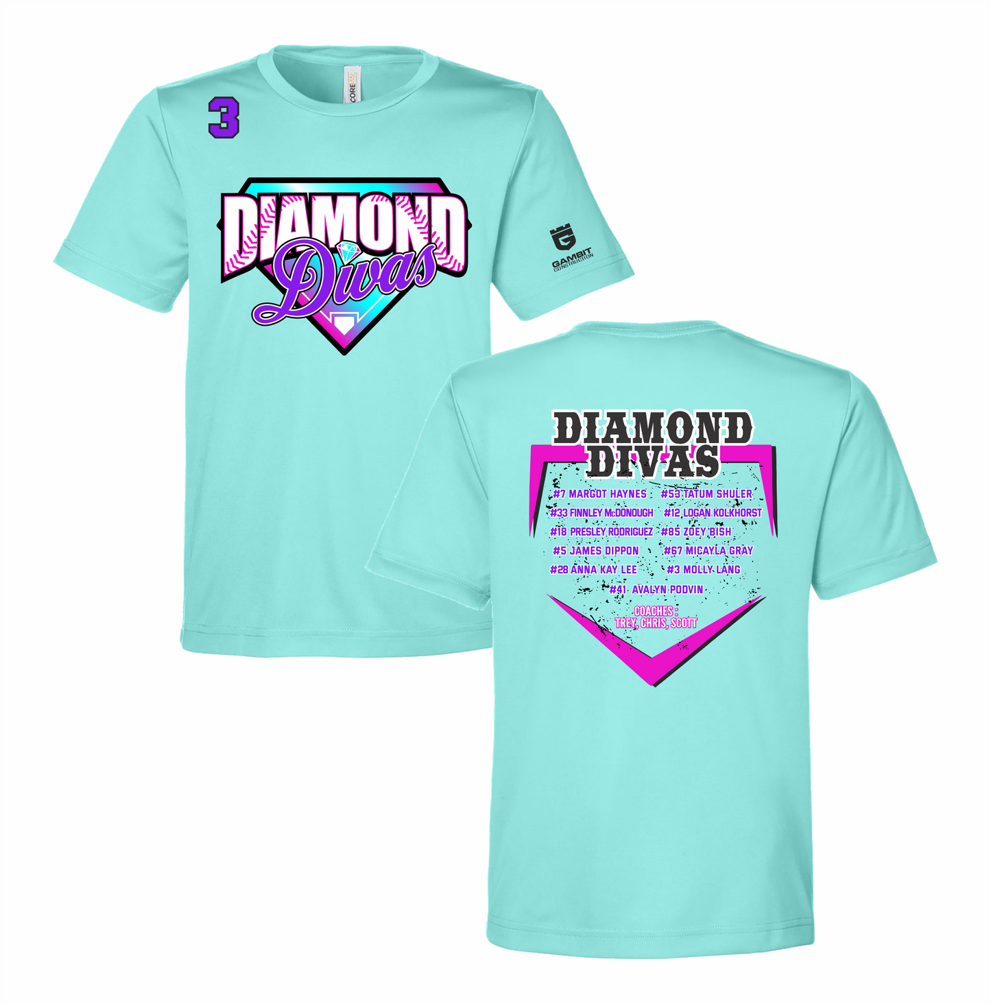 FSA Diamond Divas Softball Roster Shirt - BISH