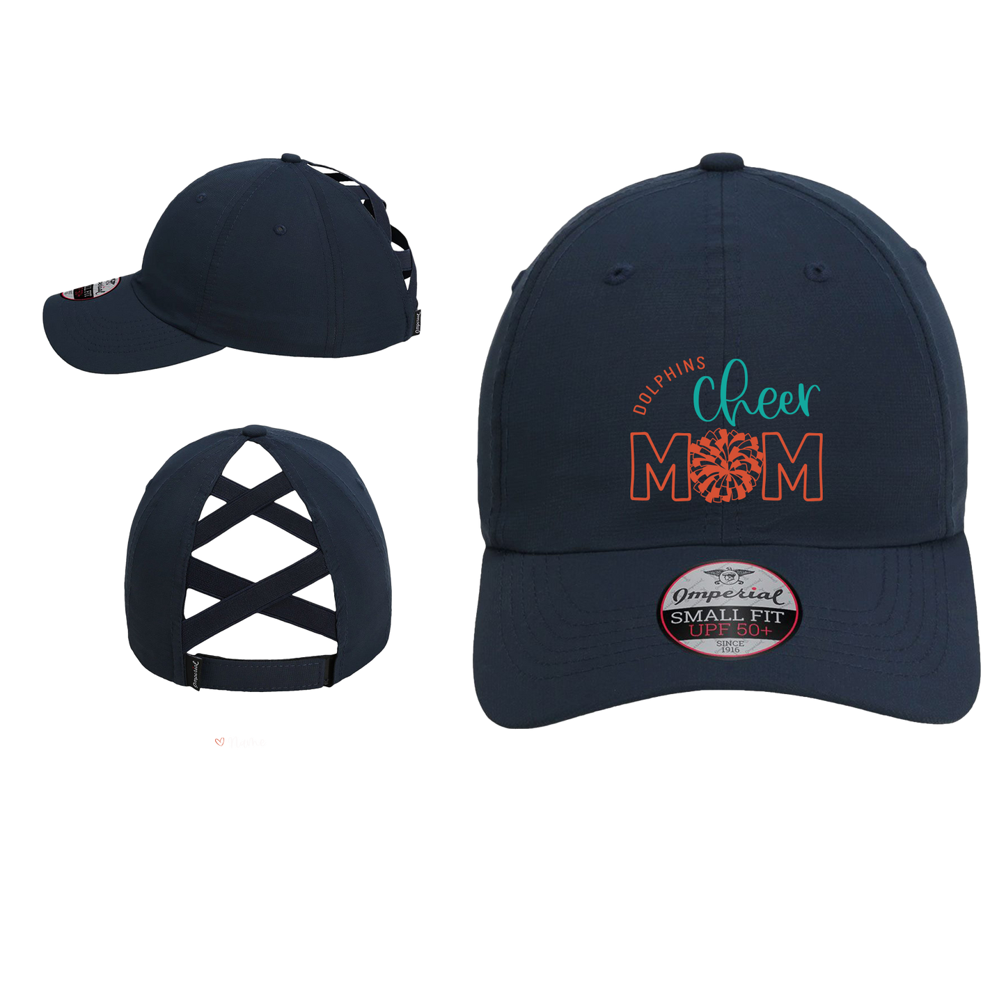 Dolphins - Imperial - The Hinsen Performance Ponytail Mom Cap