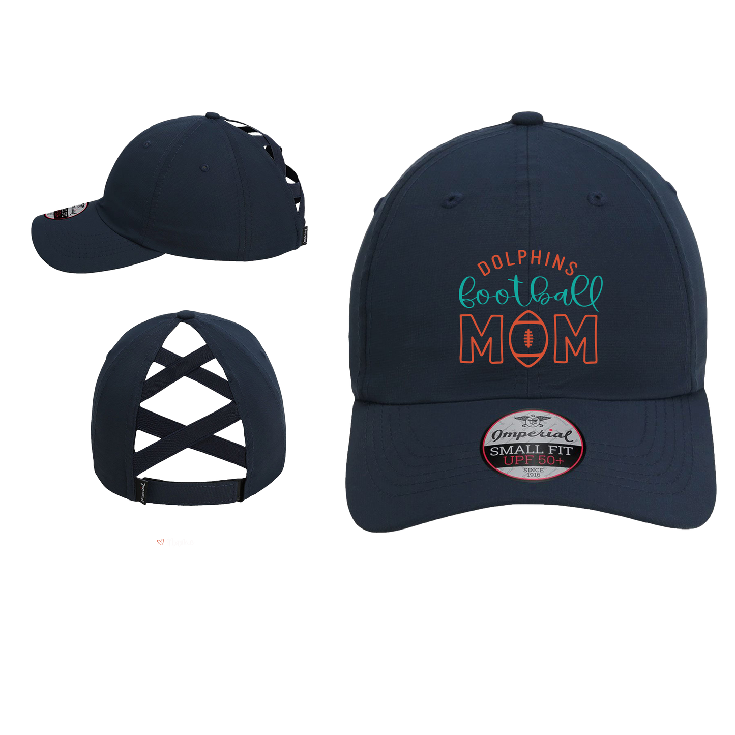 Dolphins - Imperial - The Hinsen Performance Ponytail Mom Cap