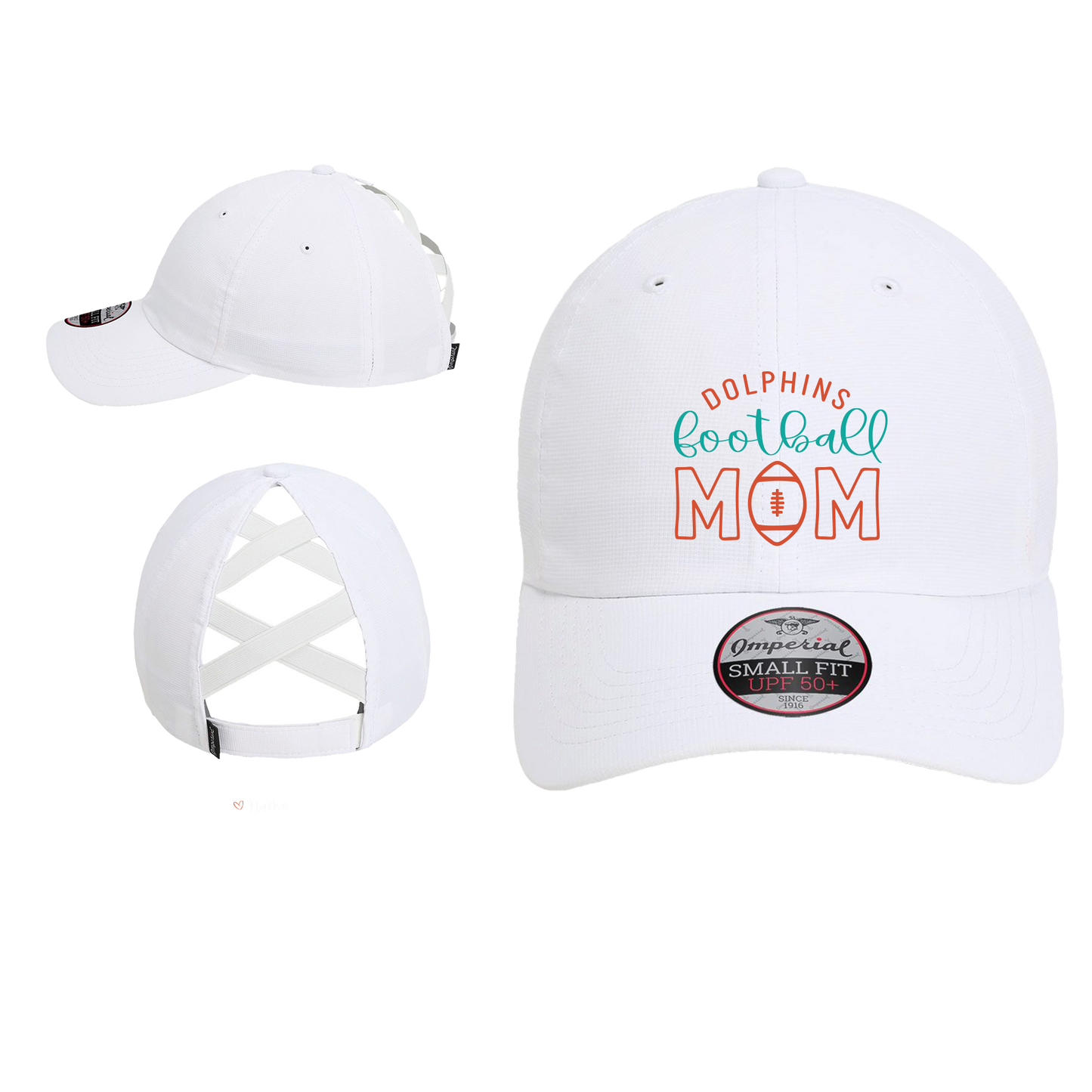 Dolphins - Imperial - The Hinsen Performance Ponytail Mom Cap