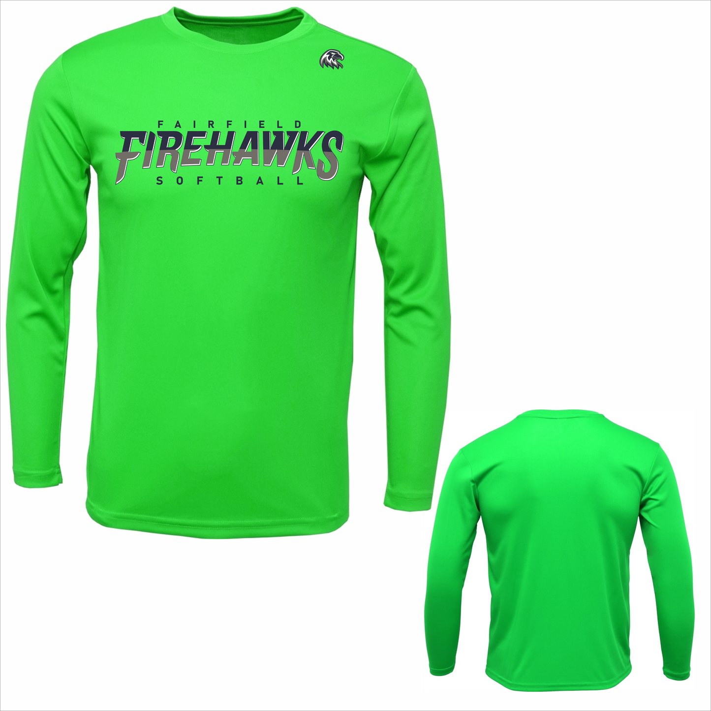 FSA FAIRFIELD FIREHAWKS LONG SLEEVE DRIFIT WITH HAWK HEAD