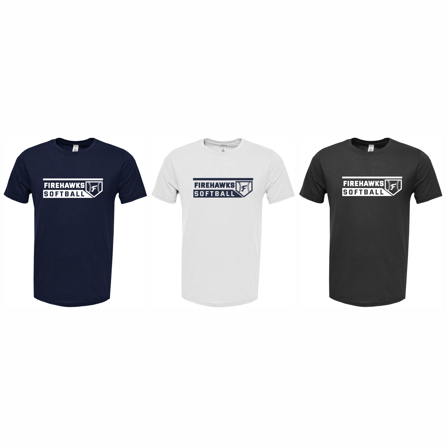 Unisex Soft Ring Spun Cotton Poly Blended Tee- Firehawks Softball