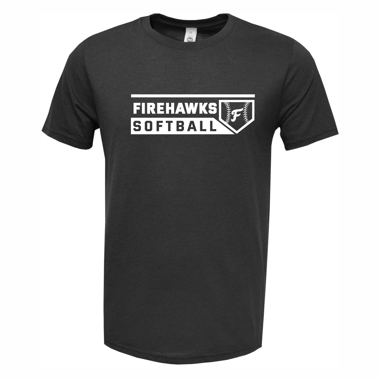 Unisex Soft Ring Spun Cotton Poly Blended Tee- Firehawks Softball