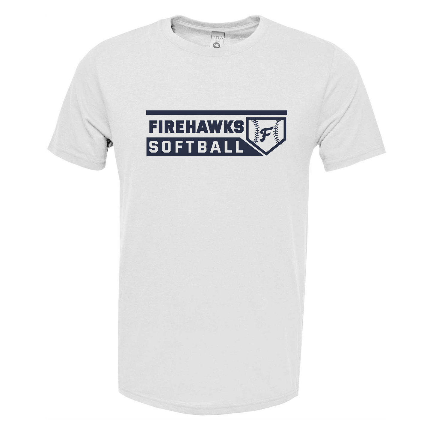 Unisex Soft Ring Spun Cotton Poly Blended Tee- Firehawks Softball