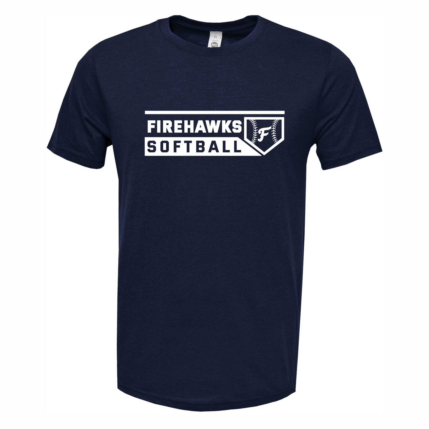 Unisex Soft Ring Spun Cotton Poly Blended Tee- Firehawks Softball
