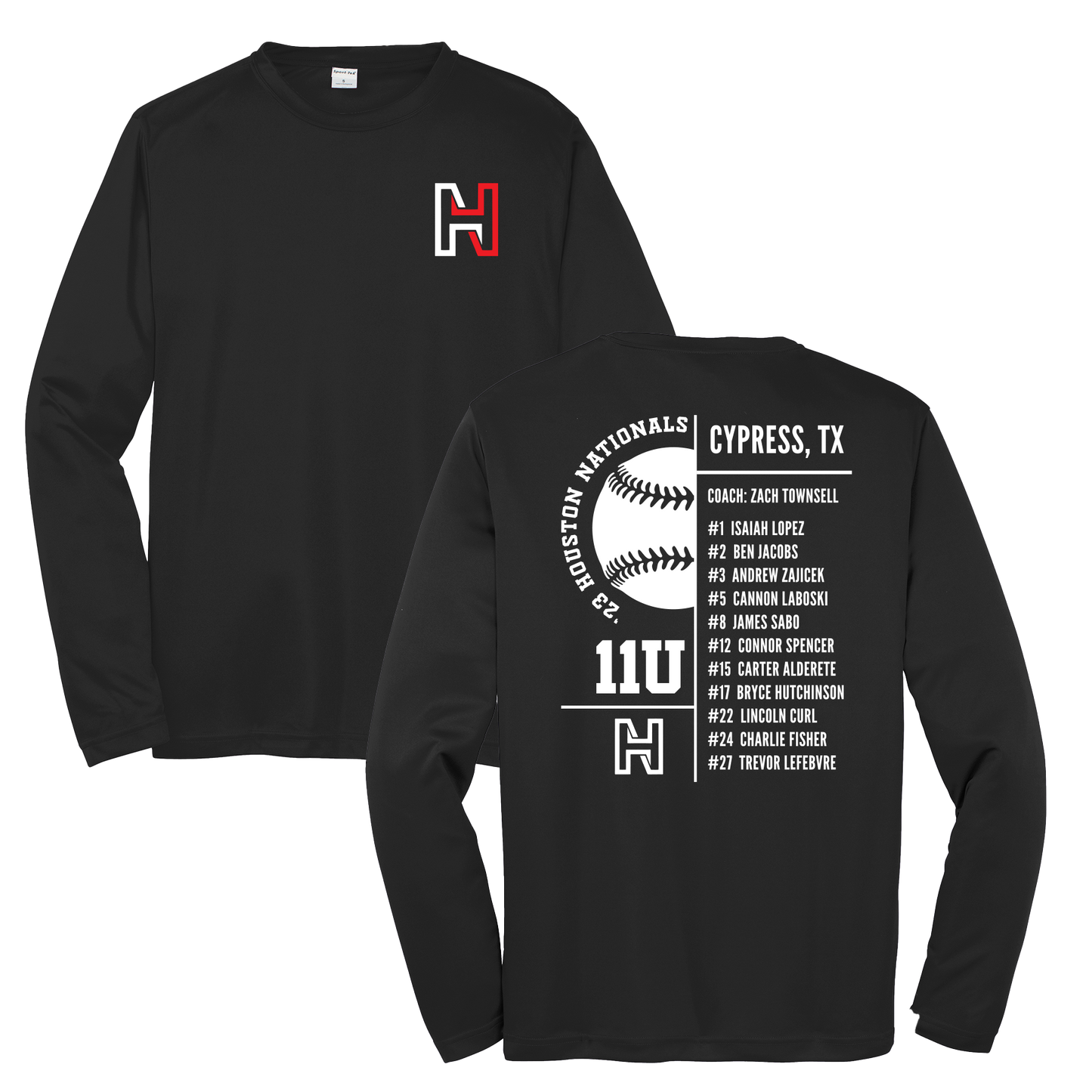 Long Sleeve Baseball Roster Shirt - 11U