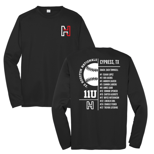 Long Sleeve Baseball Roster Shirt - 11U