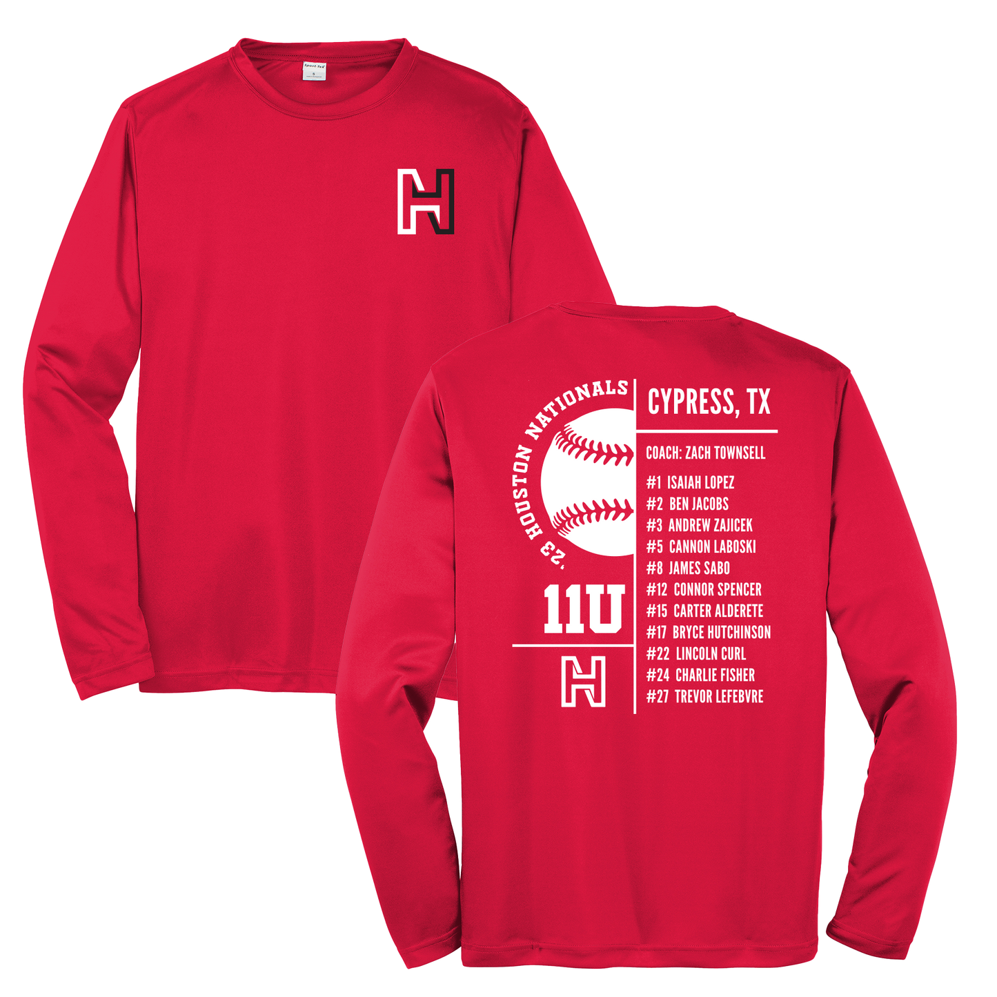 Long Sleeve Baseball Roster Shirt - 11U