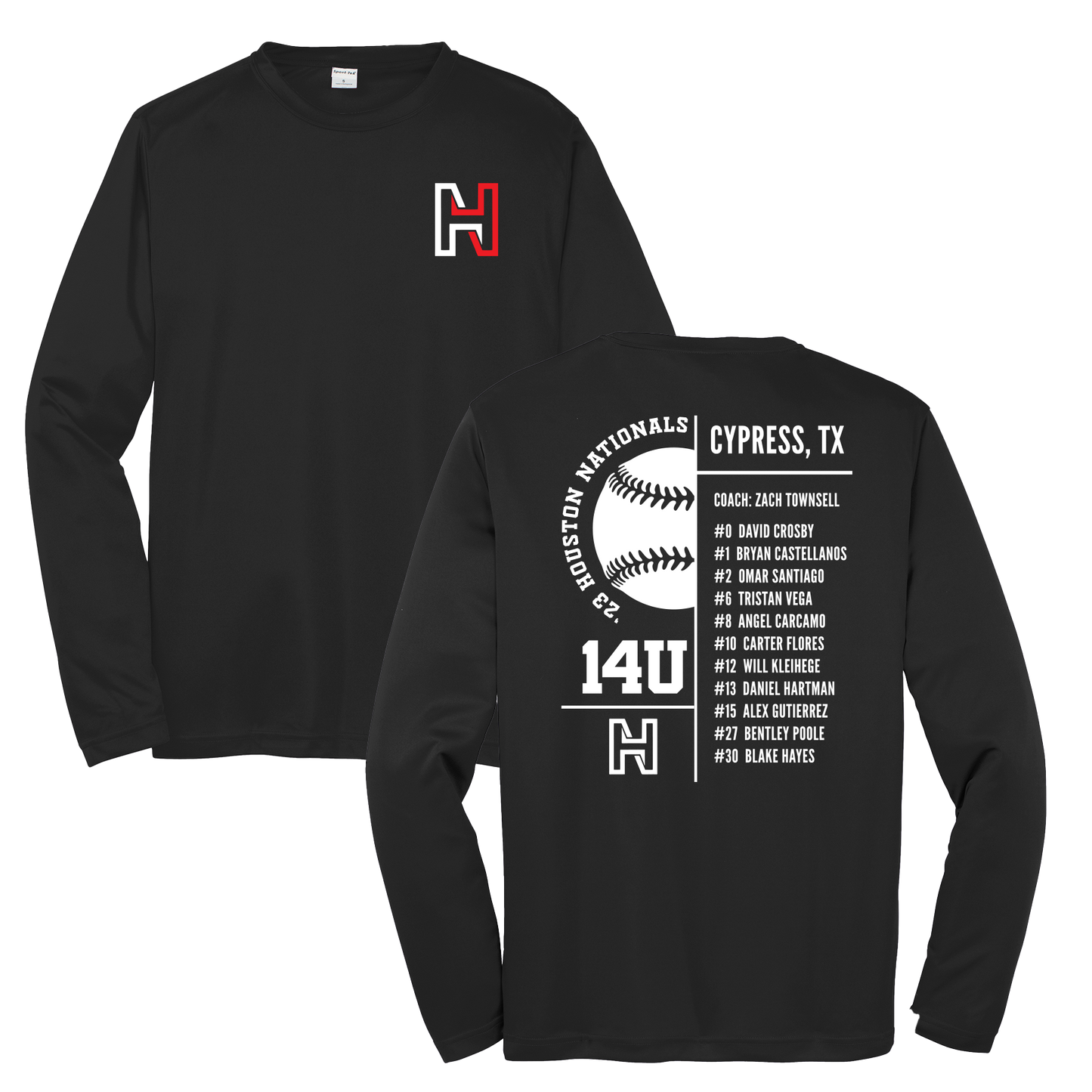 Long Sleeve Baseball Roster Shirt - 14U