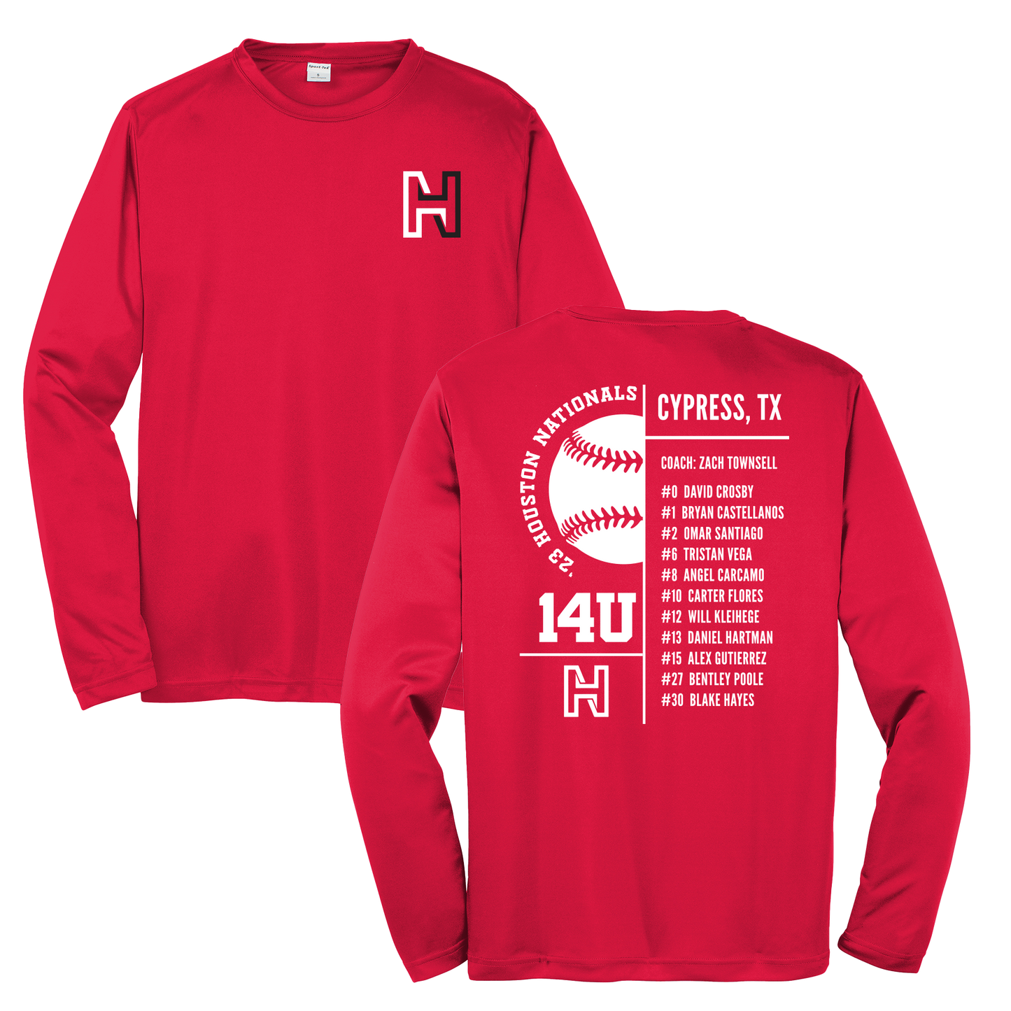 Long Sleeve Baseball Roster Shirt - 14U