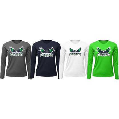 FSA LADIES FAIRFIELD FIREHAWKS LONG SLEEVE DRIFIT FLYING HAWK  LOGO