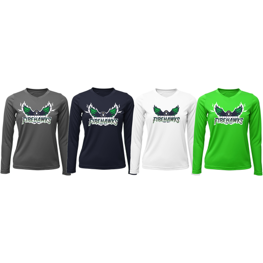 FSA LADIES FAIRFIELD FIREHAWKS LONG SLEEVE DRIFIT FLYING HAWK  LOGO