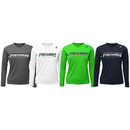 FSA LADIES FAIRFIELD FIREHAWKS LONG SLEEVE DRIFIT WITH HAWK HEAD