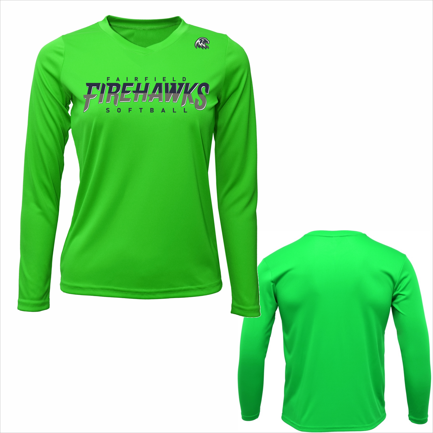 FSA LADIES FAIRFIELD FIREHAWKS LONG SLEEVE DRIFIT WITH HAWK HEAD