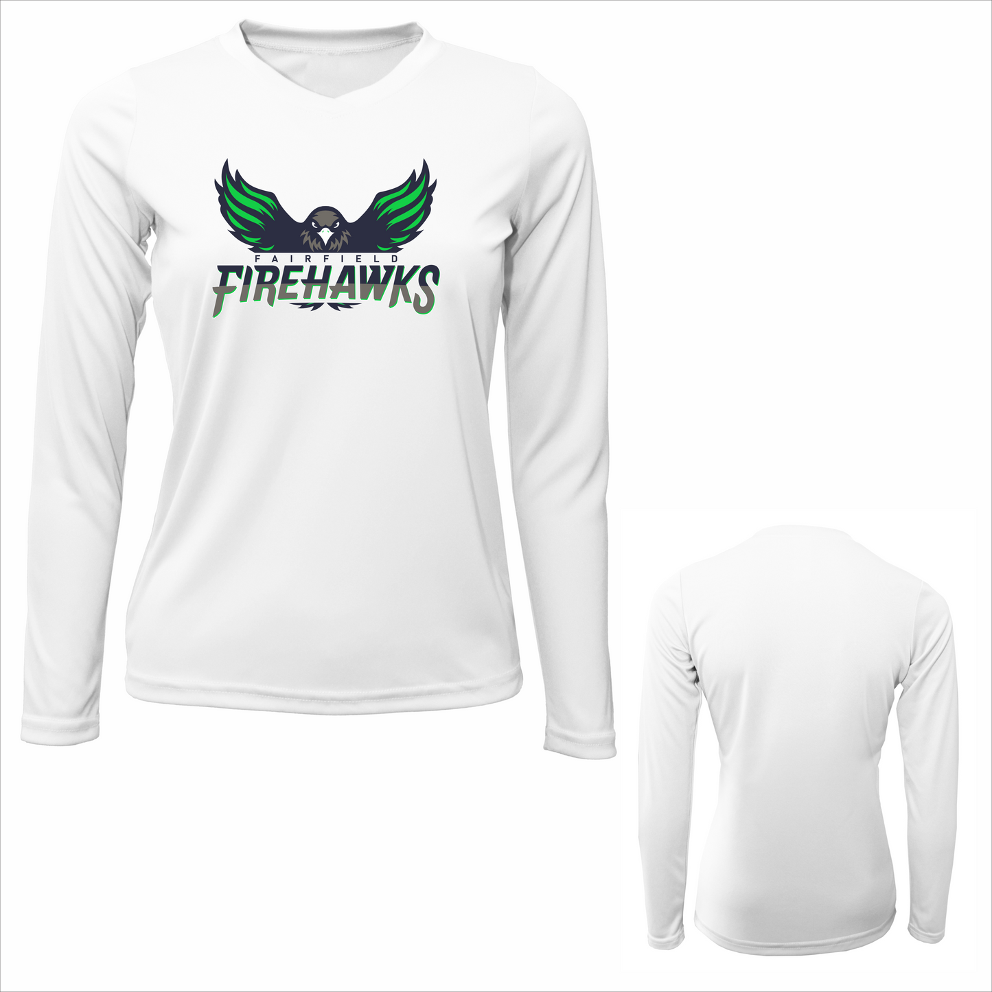 FSA LADIES FAIRFIELD FIREHAWKS LONG SLEEVE DRIFIT FLYING HAWK  LOGO