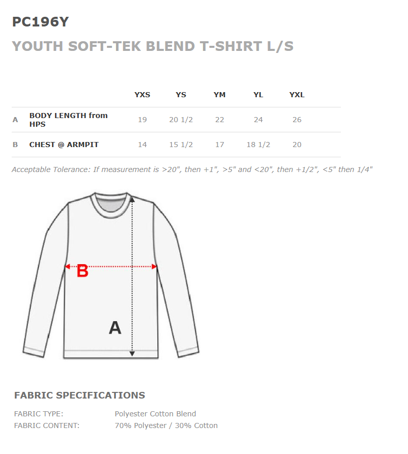 PVA Texas Long Sleeve Cotton Poly Blend Tee