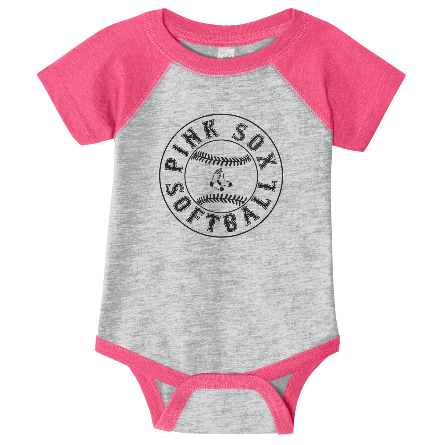 Raglan Onesie - PINK SOX - Softball