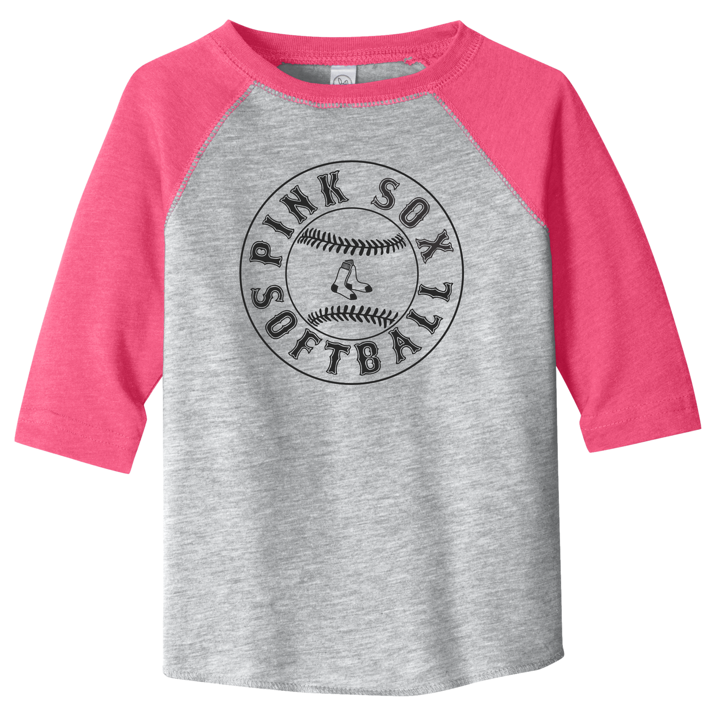 Toddler Baseball Raglan Shirt - Pink Sox