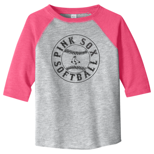 Toddler Baseball Raglan Shirt - Pink Sox