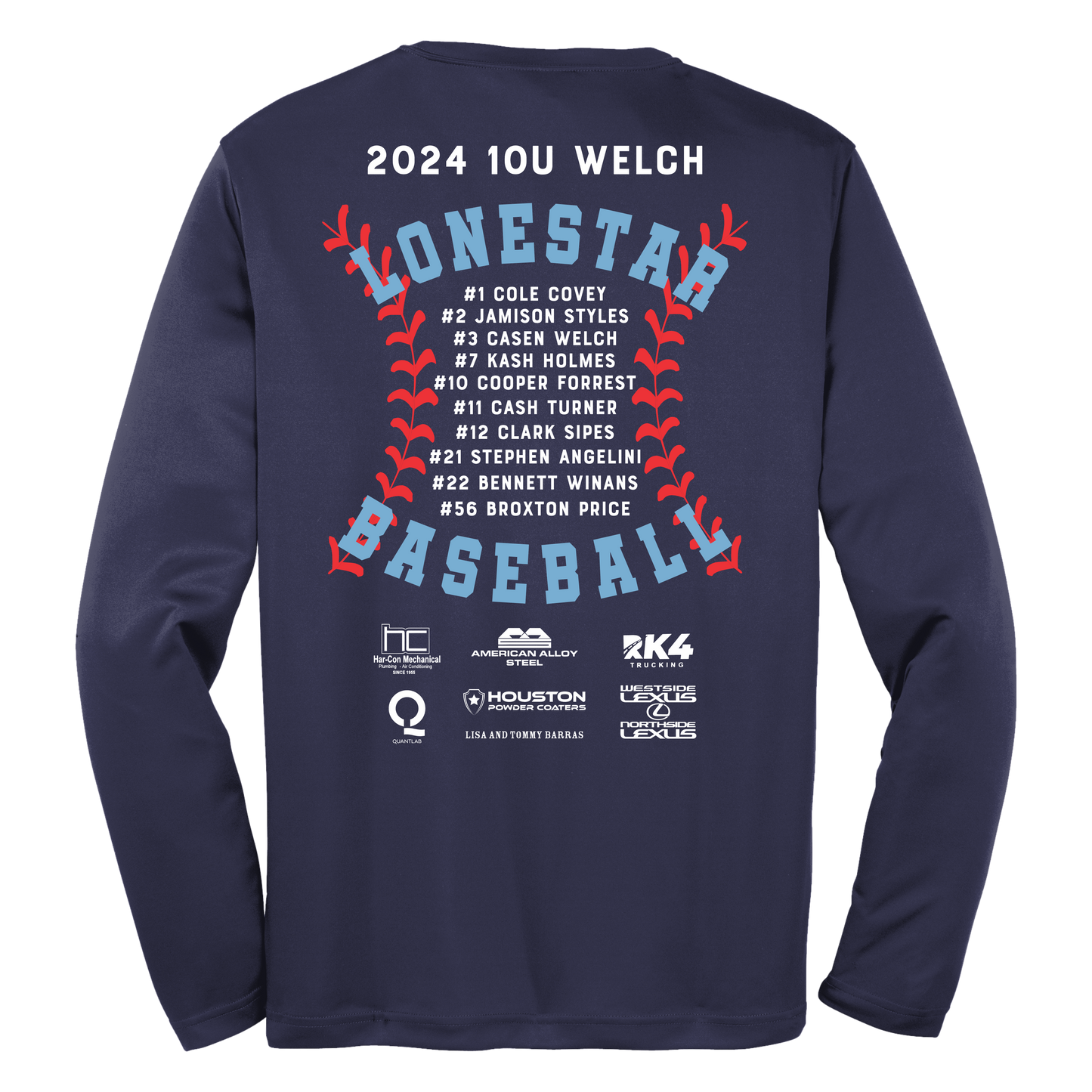 LoneStar Baseball Roster Short Sleeve Dri-Fit