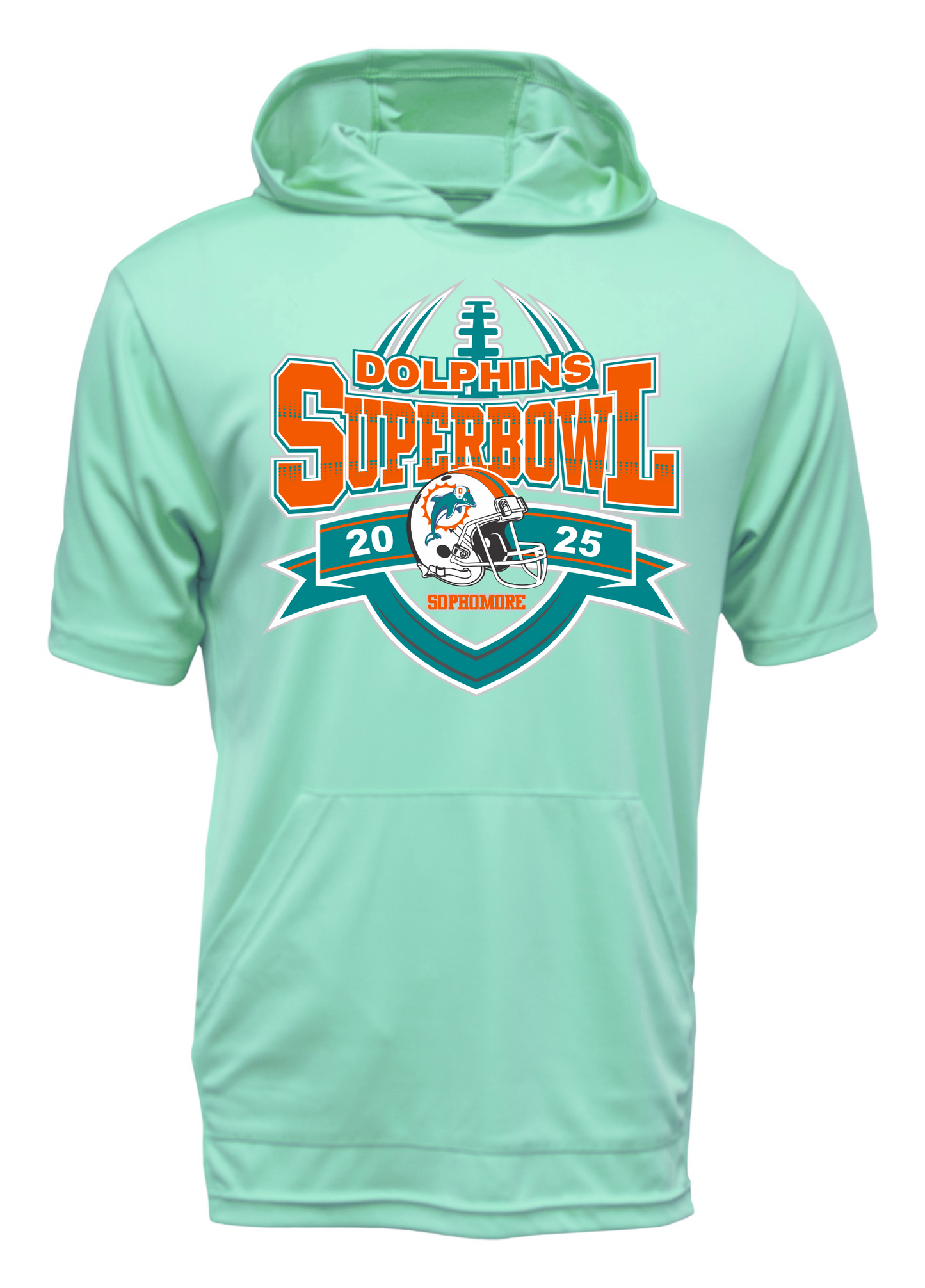 SOPHOMORE DOLPHINS Cooling Performance Hooded Tee w/ Pocket