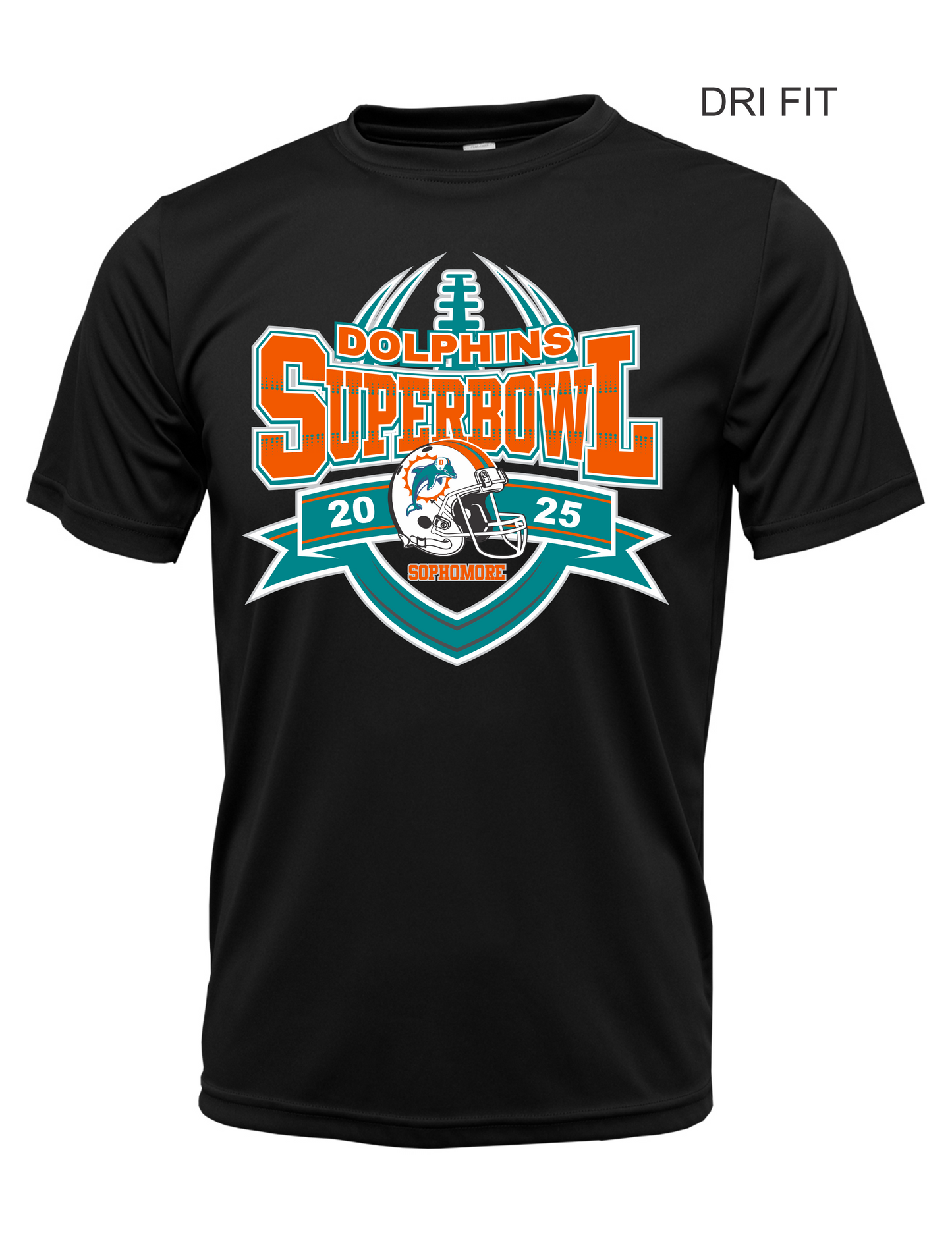 SOPHOMORE DOLPHINS SUPERBOWL DRI FIT TEE 2025