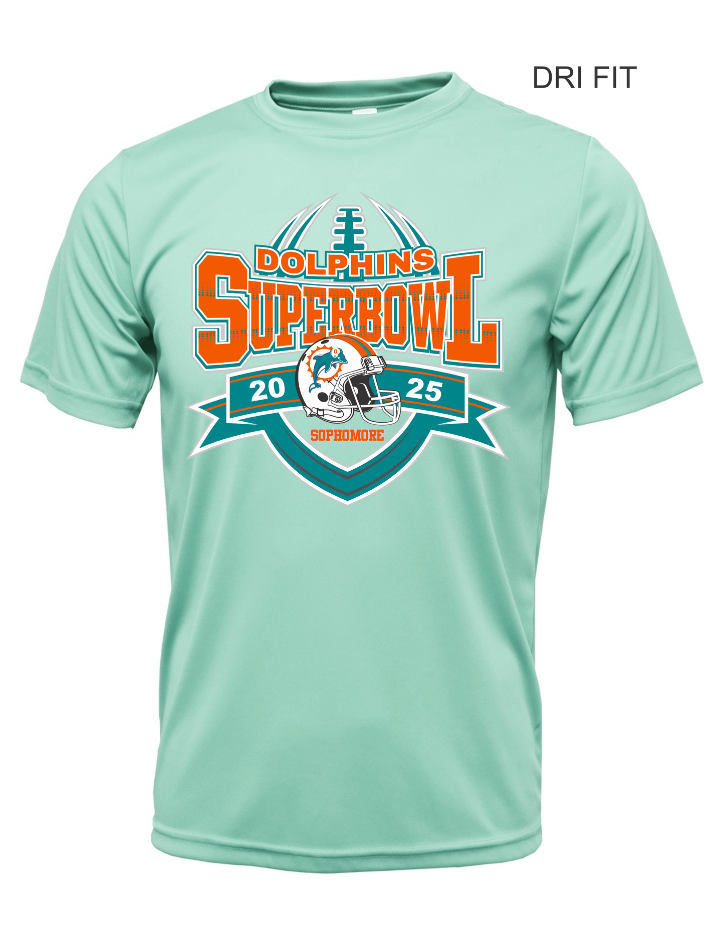 SOPHOMORE DOLPHINS SUPERBOWL DRI FIT TEE 2025