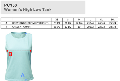 HIGH LOW  LADIES TANK - DUCKS FLY TOGETHER