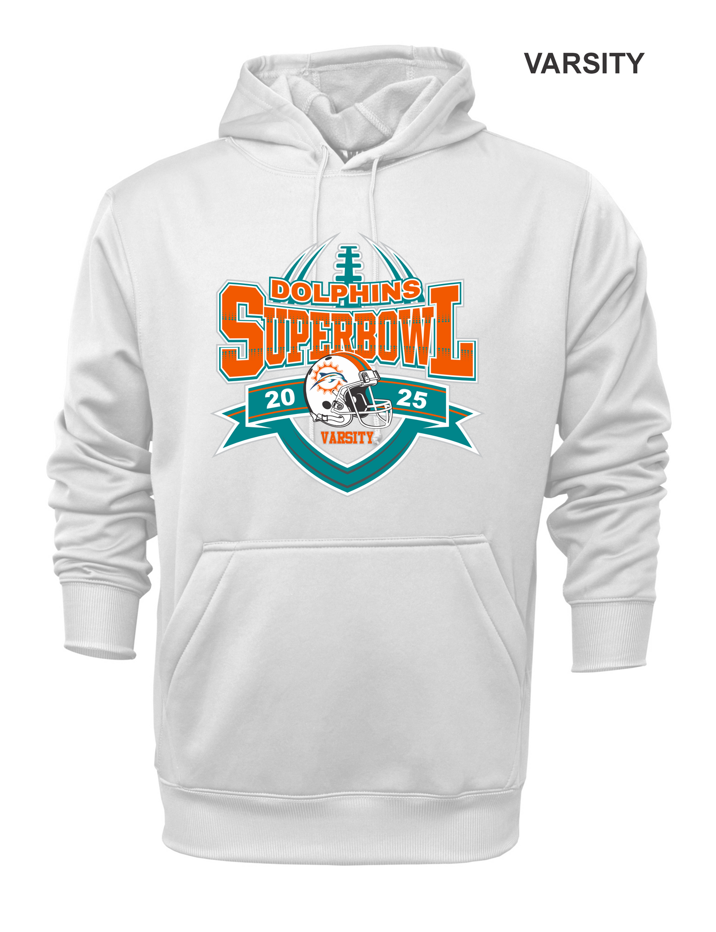 VARSITY DOLPHIN SUPERBOWL HOODIE 2025