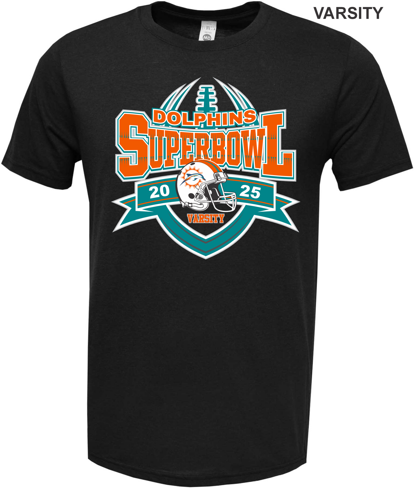VARSITY Dolphins Superbowl 2025- Cotton Blend Tee