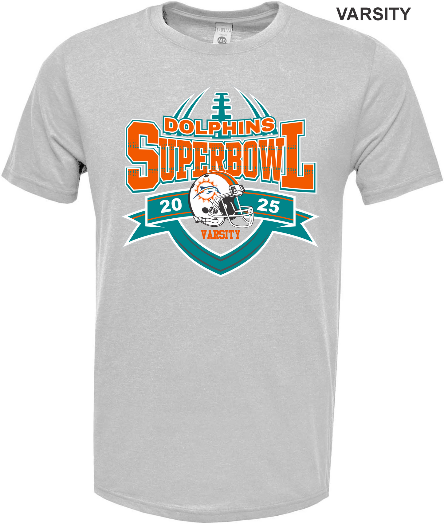 VARSITY Dolphins Superbowl 2025- Cotton Blend Tee
