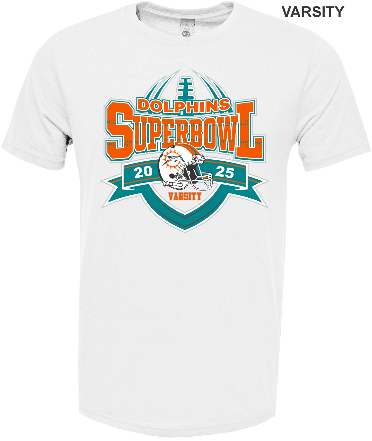 VARSITY Dolphins Superbowl 2025- Cotton Blend Tee