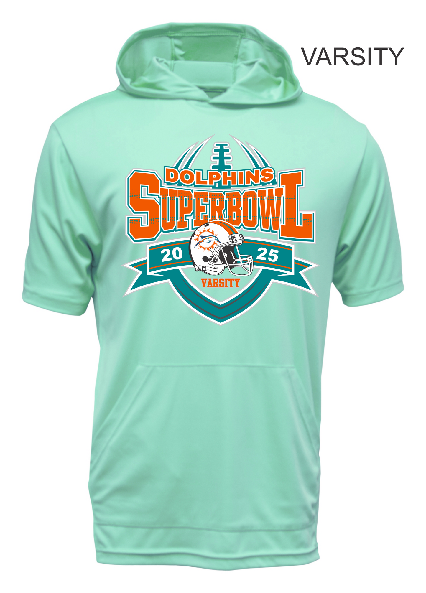 VARSITY DOLPHINS Cooling Performance Hooded Tee w/ Pocket