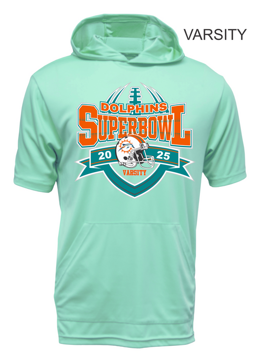 VARSITY DOLPHINS Cooling Performance Hooded Tee w/ Pocket