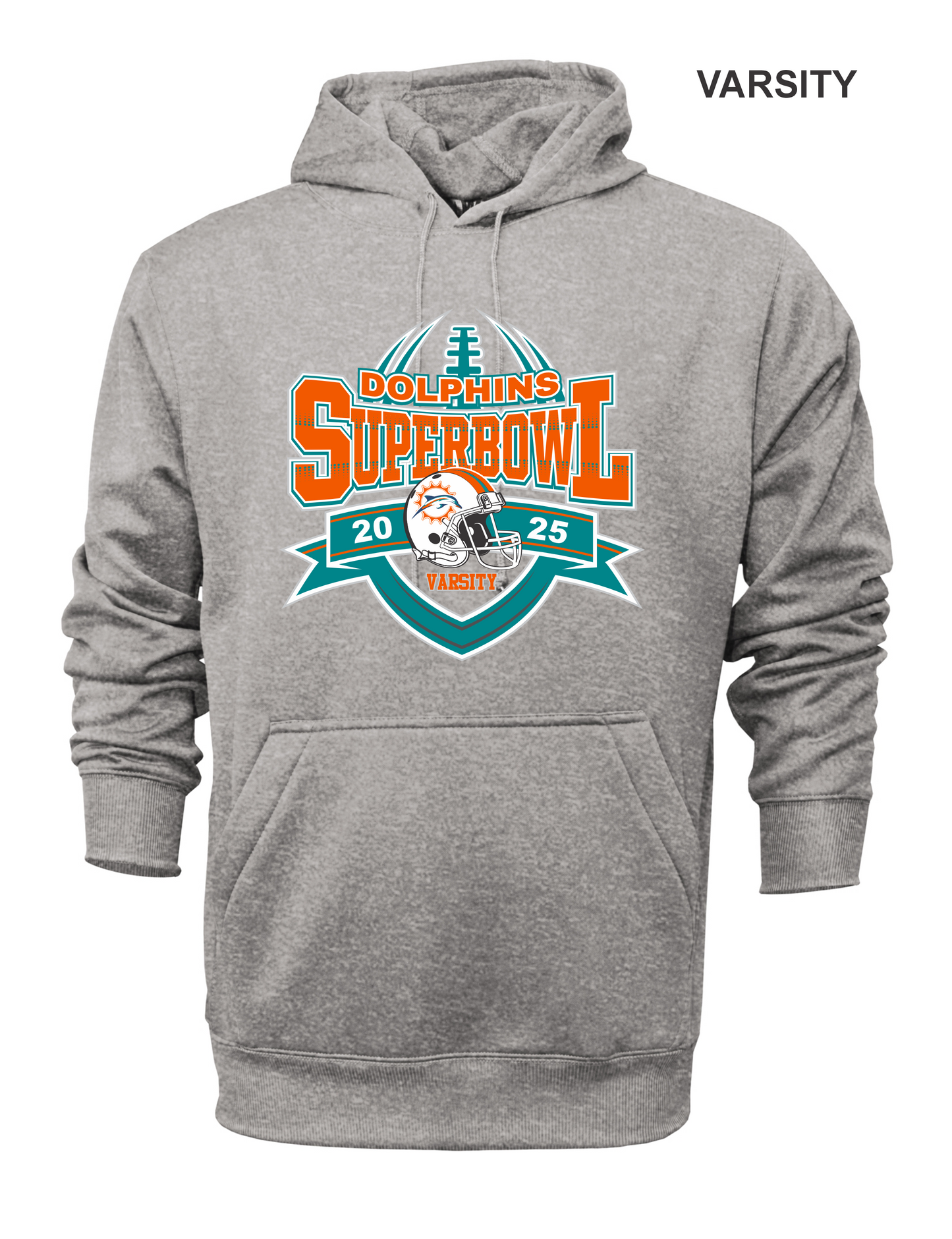 VARSITY DOLPHIN SUPERBOWL HOODIE 2025